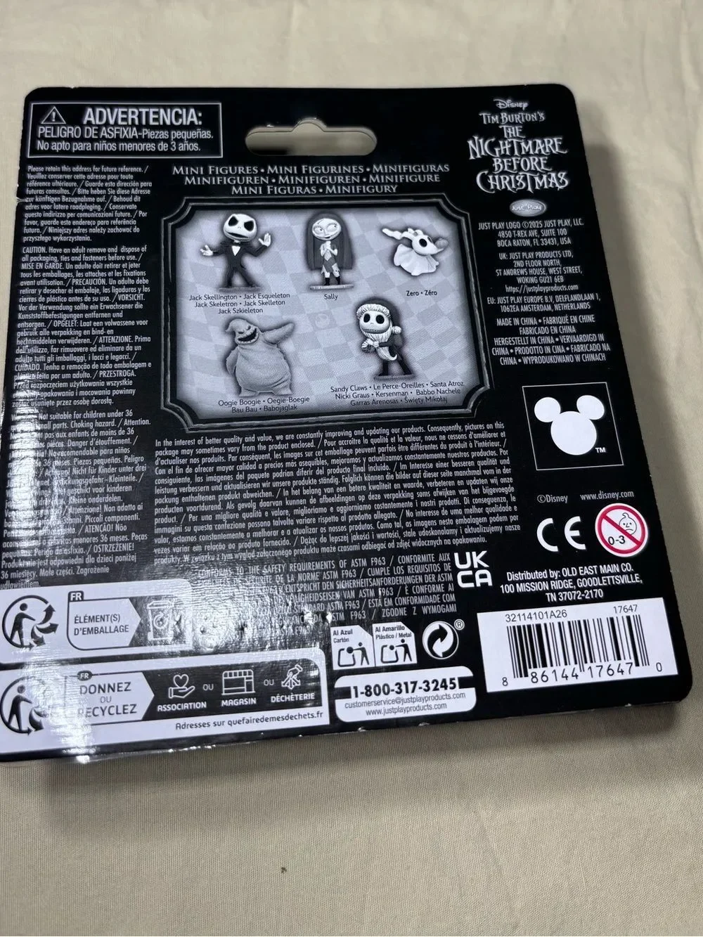 New The Nightmare Before Christmas 5-Pack Mini Figures - Red, Green, White
